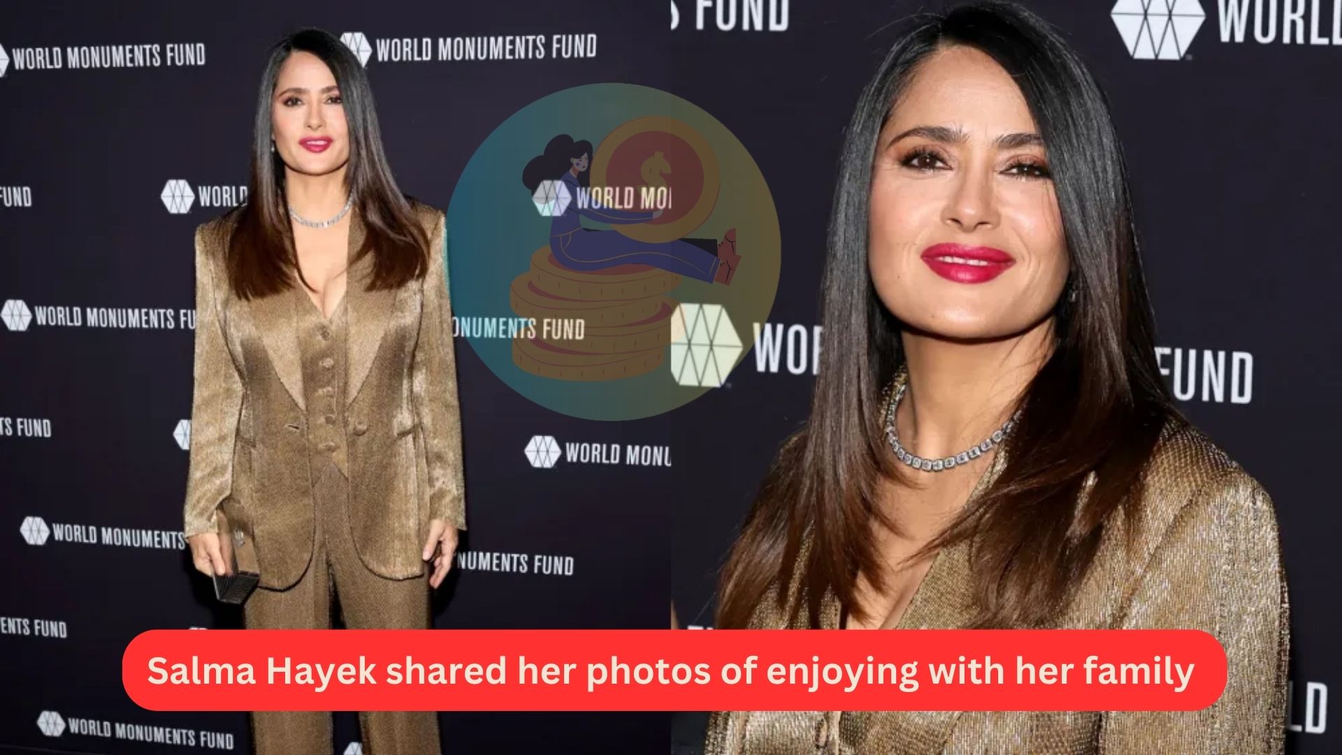 Salma Hayek shared her photos of enjoying with her family